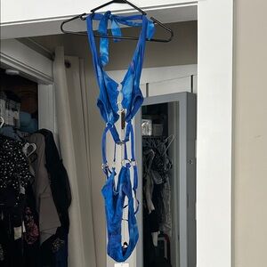 Blue Tie-Dye Mini Dress